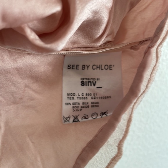 See by Chloe Silk Pink Cami with Black Ruffle - Picture 3 of 3